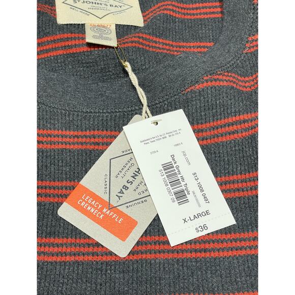 St John’s Bay NWT Men’s‎ Waffle Knit Long Sleeve Gray Mens Size XL - Picture 6 of 7